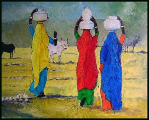 Voir le détail de cette oeuvre: Les porteuses de lait (Inde)