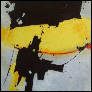 Voir le détail de cette oeuvre: Abstrait jaune et noir